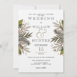 Botanisch gemischt | Erdfarben | Hochzeit Einladung