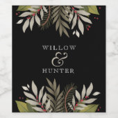 Botanisch gemischt | Erdfarben | Hochzeit Weinetikett (Einzelnes Label)