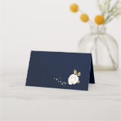 Botanisch-geometrisch-blau Platzkarte (Rückseite)