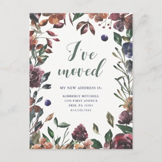 Botanisch gewürzt | Neue Adresse Ankündigungspostkarte (Vorderseite)