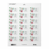 Botanisch Graue grüne Blüte | Hochzeit Adressaufkleber (Vorne)