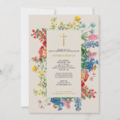 Botanisch-griechisch-orthodoxe Christening Taufe Einladung (Vorderseite)