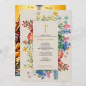 Botanisch-griechisch-orthodoxe Christening Taufe Einladung (Vorne/Hinten)