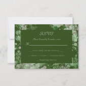 Botanisch grün und rosa RSVP karte (Vorderseite)