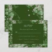 Botanisch grün und rosa RSVP karte (Vorne/Hinten)