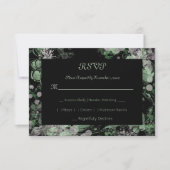 Botanisch grün und rosa RSVP karte (Vorderseite)