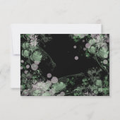 Botanisch grün und rosa RSVP karte (Rückseite)