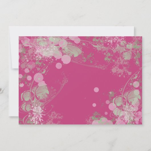 Botanisch grün und rosa save the date (Rückseite)