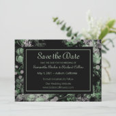 Botanisch grün und rosa save the date (Stehend Vorderseite)