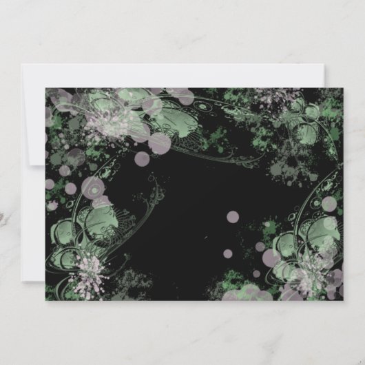 Botanisch grün und rosa save the date (Rückseite)