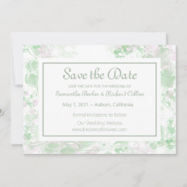 Botanisch grün und rosa save the date