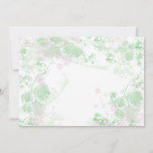 Botanisch grün und rosa save the date (Rückseite)