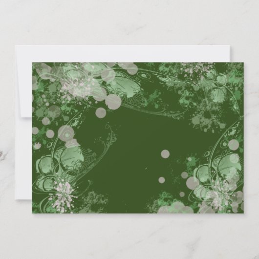 Botanisch grün und rosa save the date (Rückseite)