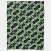 Botanisch Grün und Schwarz Fleecedecke (Vorderseite)