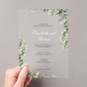 Botanisch-grüne Blätter Acryleinladungen (Insitu (Handheld))