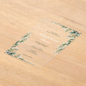 Botanisch-grüne Blätter Acryleinladungen (Ablage )