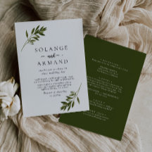 Botanisch grüne Blätter Back & Front Hochzeit