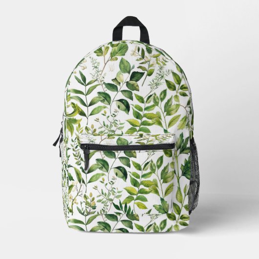 Botanisch grüne Blätter Bedruckter Rucksack (Vorderseite)