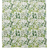 Botanisch grüne Blätter Duschvorhang (Vorderseite)