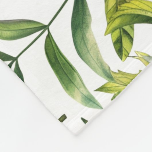 Botanisch grüne Blätter Fleecedecke (Ecke)
