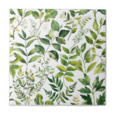 Botanisch grüne Blätter Fliese (Vorderseite)