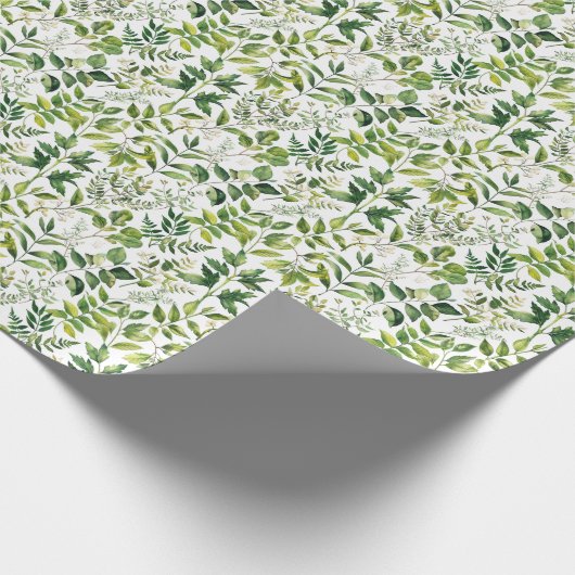 Botanisch grüne Blätter Geschenkpapier (Ecke)
