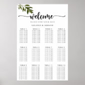 Botanisch grüne Blätter Hochzeitstabelle Poster (Vorne)
