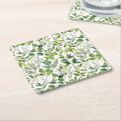 Botanisch grüne Blätter Rechteckiger Pappuntersetzer (angewinkelt)