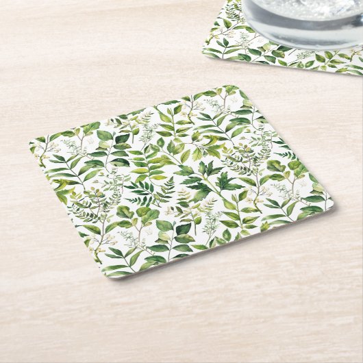 Botanisch grüne Blätter Rechteckiger Pappuntersetzer (angewinkelt)