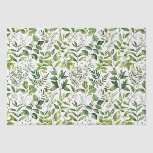 Botanisch grüne Blätter Seidenpapier (Vorderseite)
