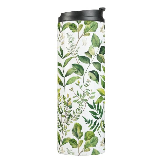 Botanisch grüne Blätter Thermosbecher (Nach links gedreht)