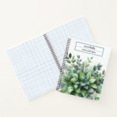 Botanisch grüne Blätter Wasserfarbe Elegantes Note Notizblock (Innenseite)