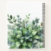 Botanisch grüne Blätter Wasserfarbe Elegantes Note Notizblock (Rückseite)