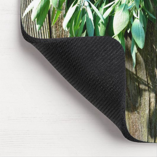 Botanisch grüne Kräuter, die vom Korn des Holzes b Mousepad (Ecke)