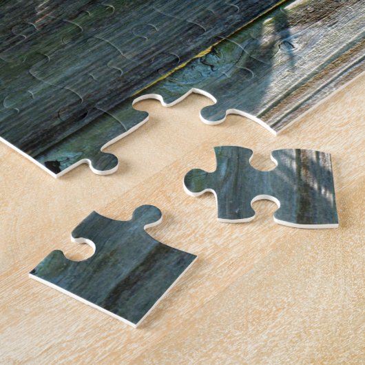 Botanisch grüne Kräuter, die vom Korn des Holzes b Puzzle (Seite)