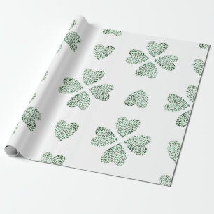 Botanisch-grüne Ornamente, nahtlose Wasserfarben Geschenkpapier