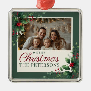 Botanisch grüner Weihnachtsbaumschmuck mit individ Ornament Aus Metall
