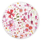 Botanisch-hellbläserne Wasserfarbe Keramikknauf (Vorderseite)