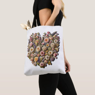 Botanisch-herzförmig Tasche