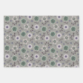 Botanisch hübsch rosa, Lila und grau floral Geschenkpapier Set (Vorderseite 3)