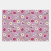 Botanisch hübsch rosa, Lila und grau floral Geschenkpapier Set (Vorderseite)