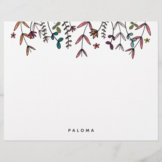 Botanisch Illustriert Personalisiert Briefbogen (Vorderseite)