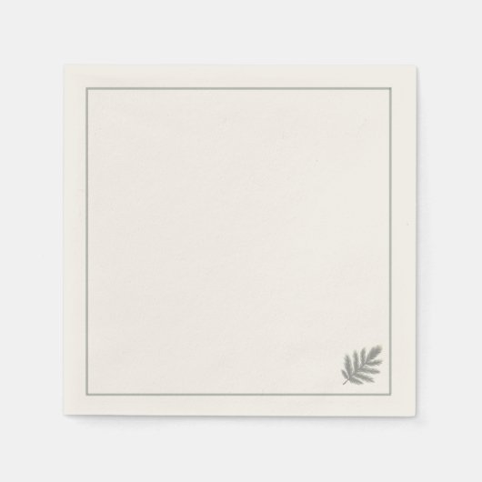 Botanisch Immergrün Minimalistisch | Neutral Rusti Serviette (Vorderseite)