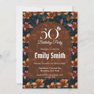 Botanisch inspirierte Lilien Ästhetische Geburtsta Einladung