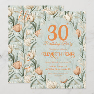 Botanisch inspirierte Tulpen-Blumen-Sommerparty Einladung