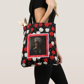 Botanisch inspirierte Tulpen-Blumen-Sommerparty Tasche
