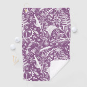Botanisch Lila modern Golfhandtuch (Insitu)