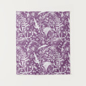 Botanisch Lila modern Wandteppich (Vorderseite)