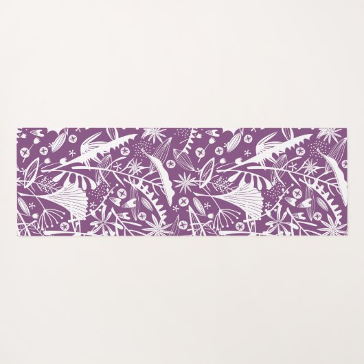 Botanisch Lila modern Yogamatte (Rückseite (Horizontal))