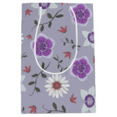 Botanisch Lila Moderne Wildblume Mittlere Geschenktüte (Vorderseite)